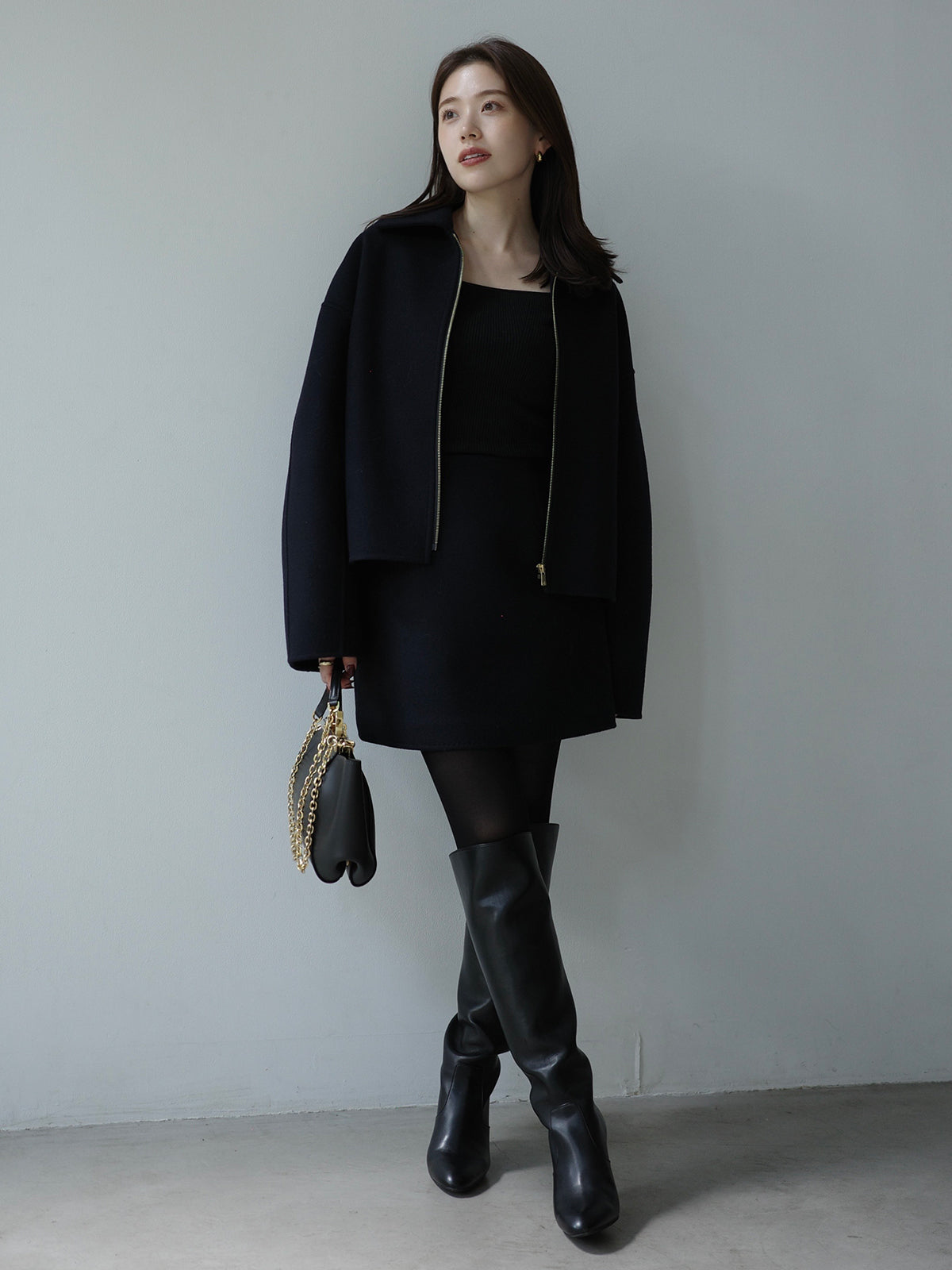 anuans リバーウールショートコート リバーウールショートコート