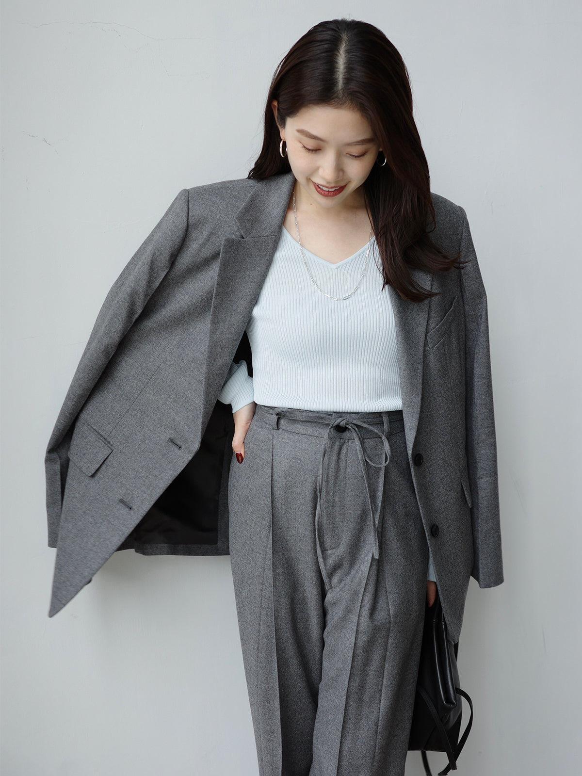 リュクスビスコースリブニットプルオーバー