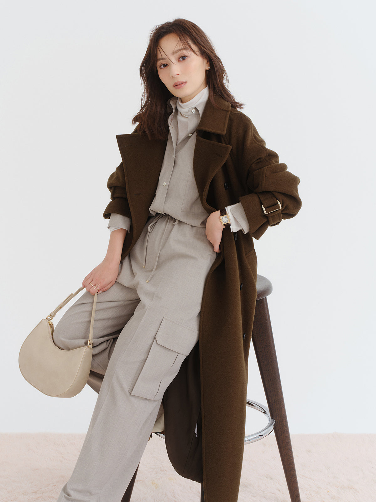Director:154cm COLOR:DARK BROWN SIZE:1