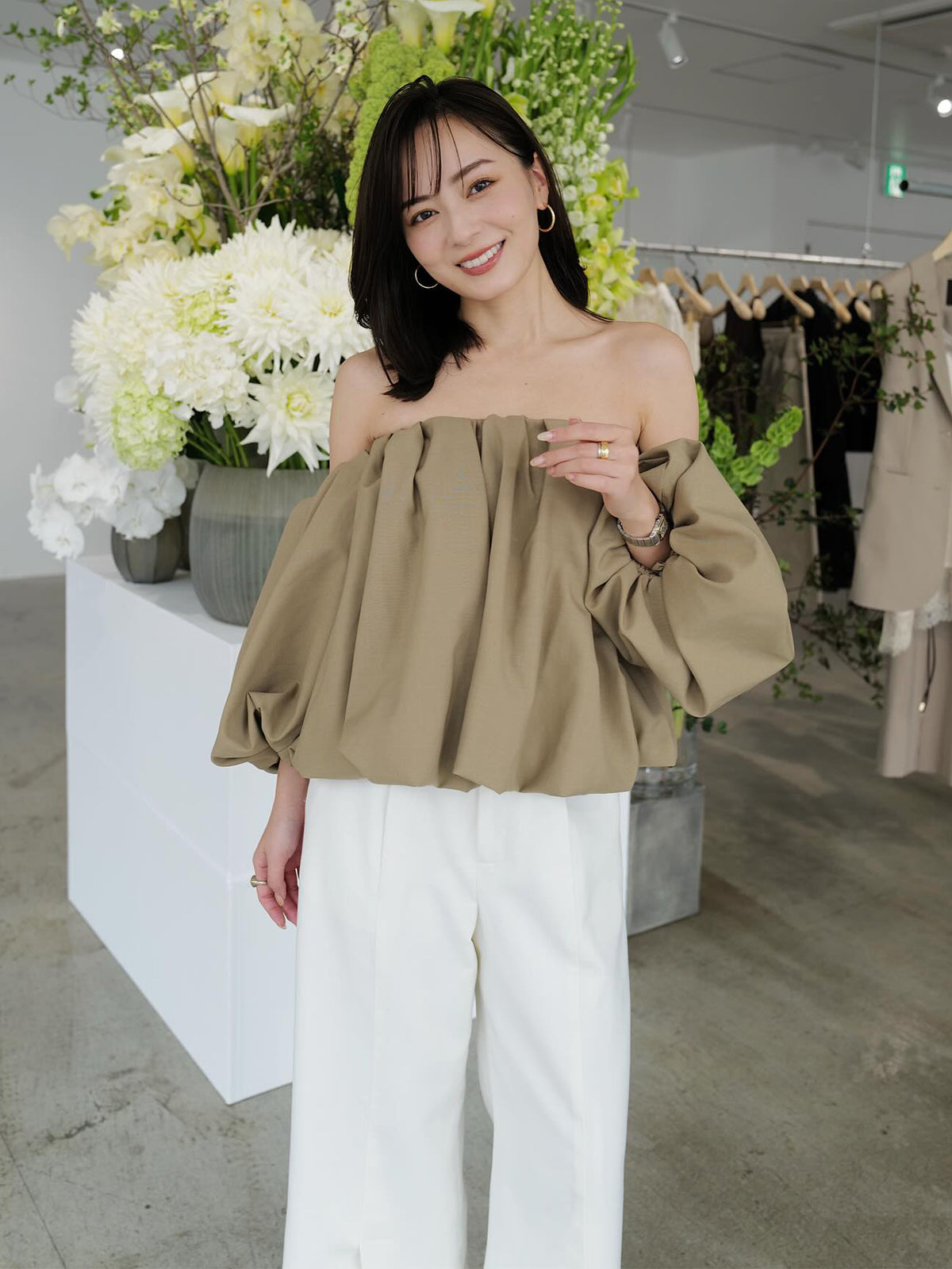 蓬鬆氣球袖襯衫