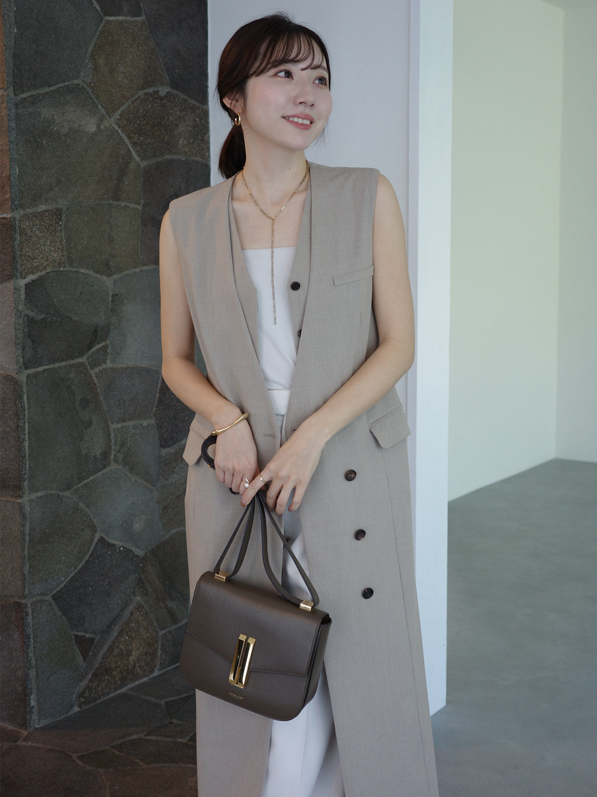 レイヤードジレワンピース