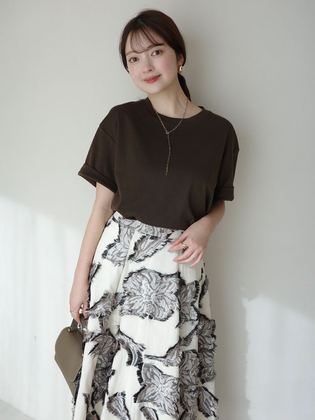 ボタニカルフラワーカットジャガードスカート