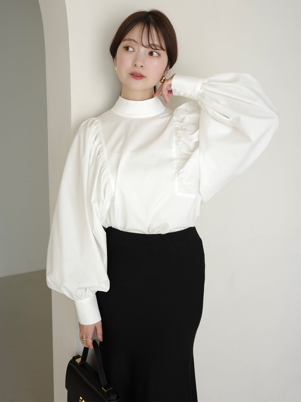 リュクスビスコースイレヘムニットスカート