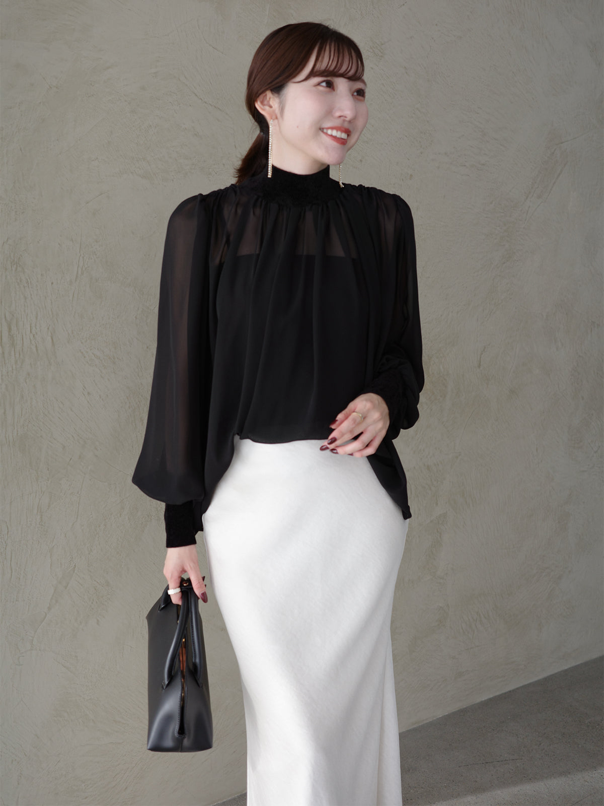 ジョーゼットフレアブラウス