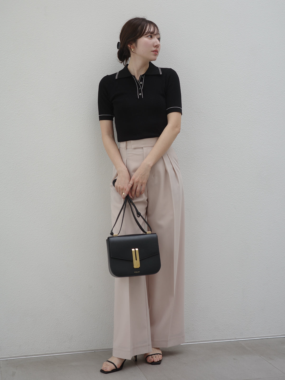 Tencel Polo Knit Top