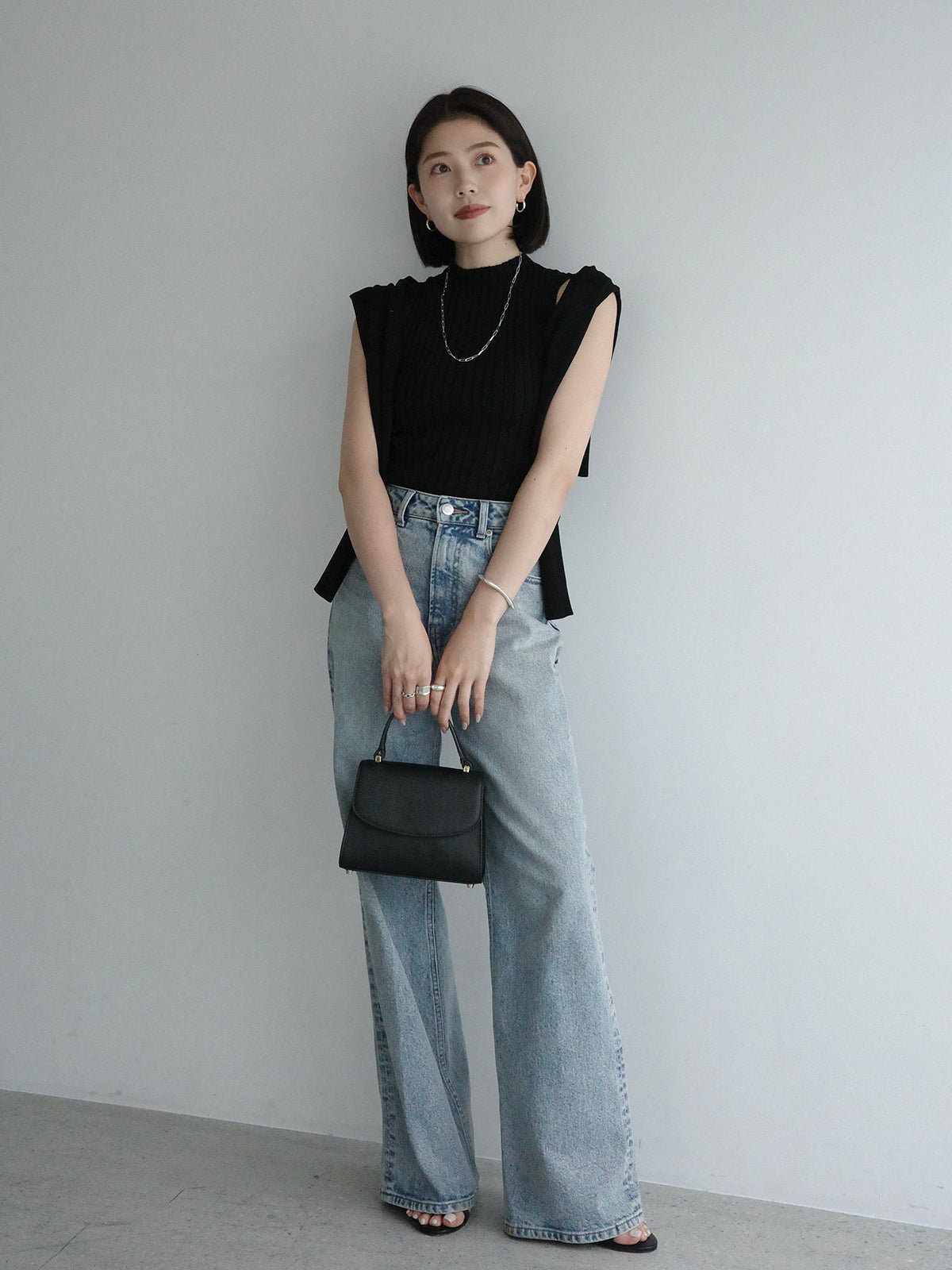 Mercerized Cotton Rib Knit Top