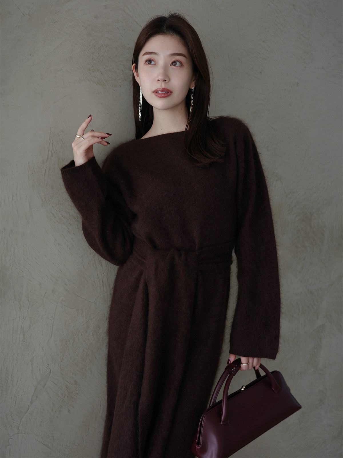 ウールミンクニットワンピース