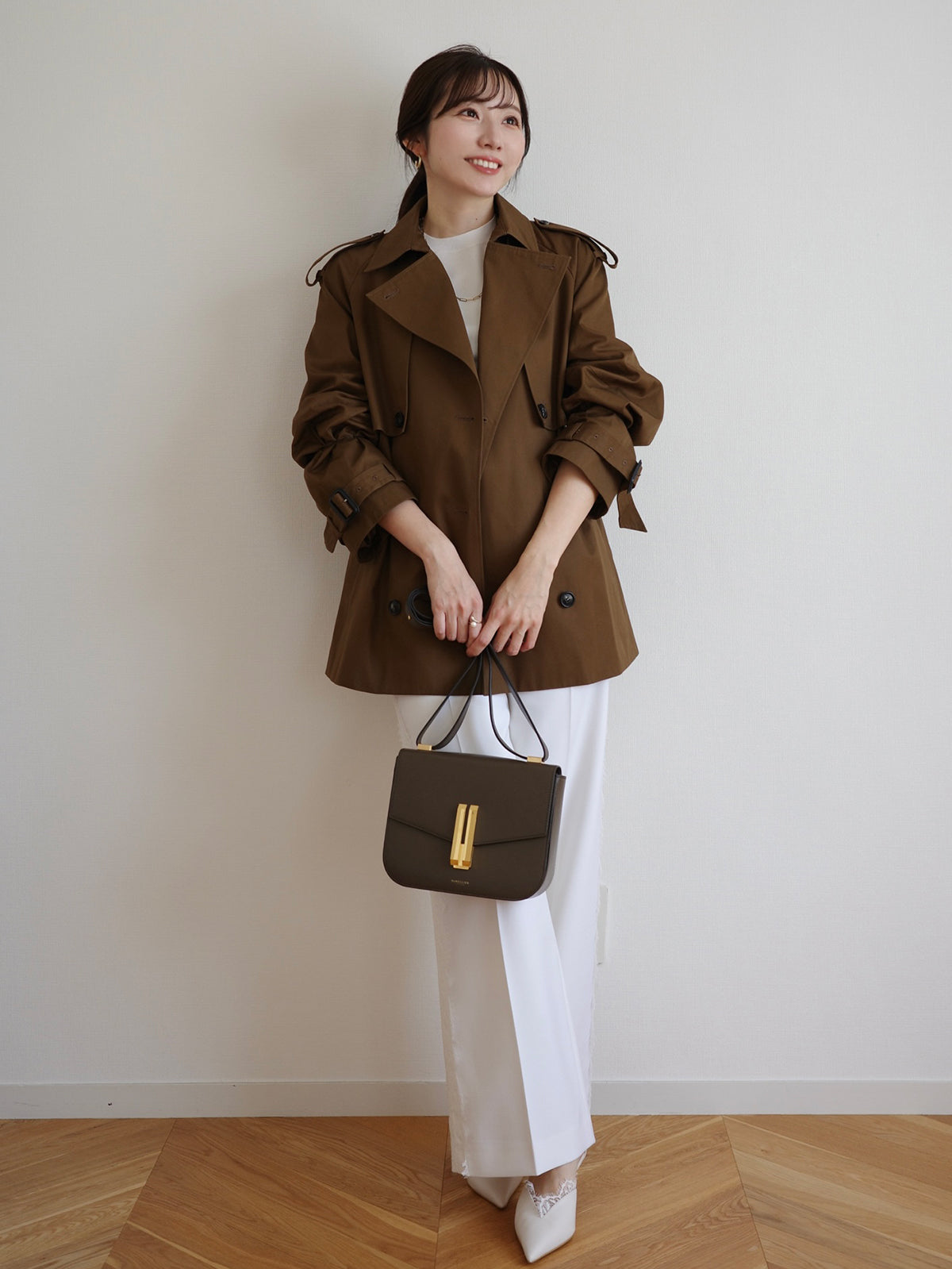 ánuans ハーフオーバートレンチコート ハーフオーバートレンチコート