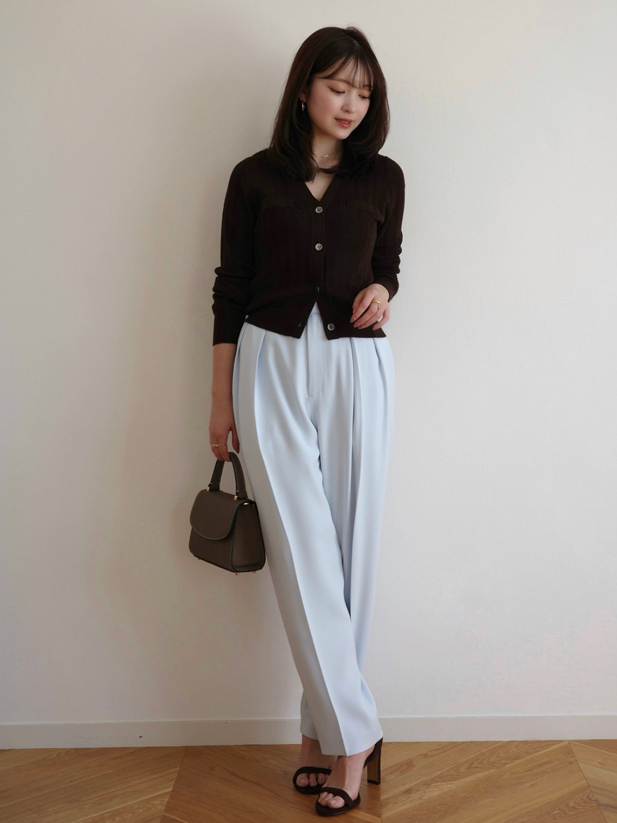 ラティスケーブルニットカーディガン