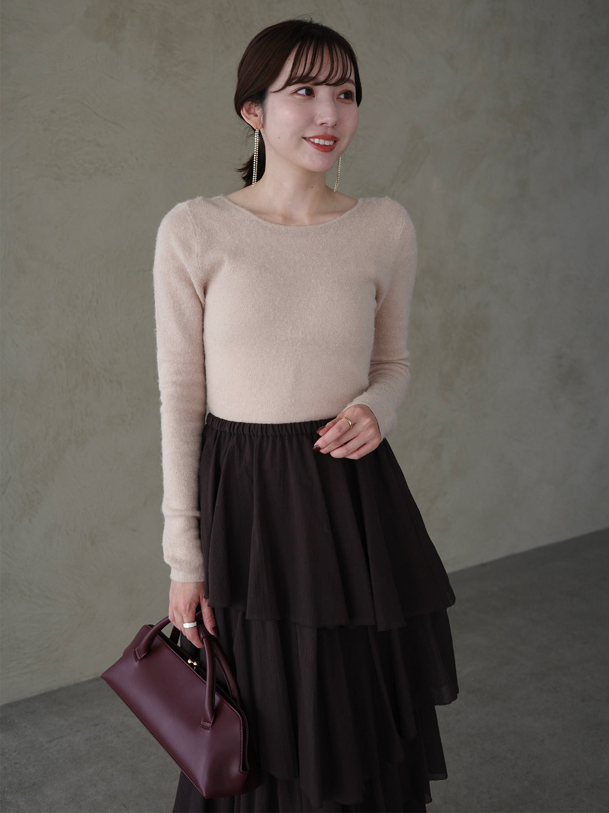 コットンクレープティアードスカート