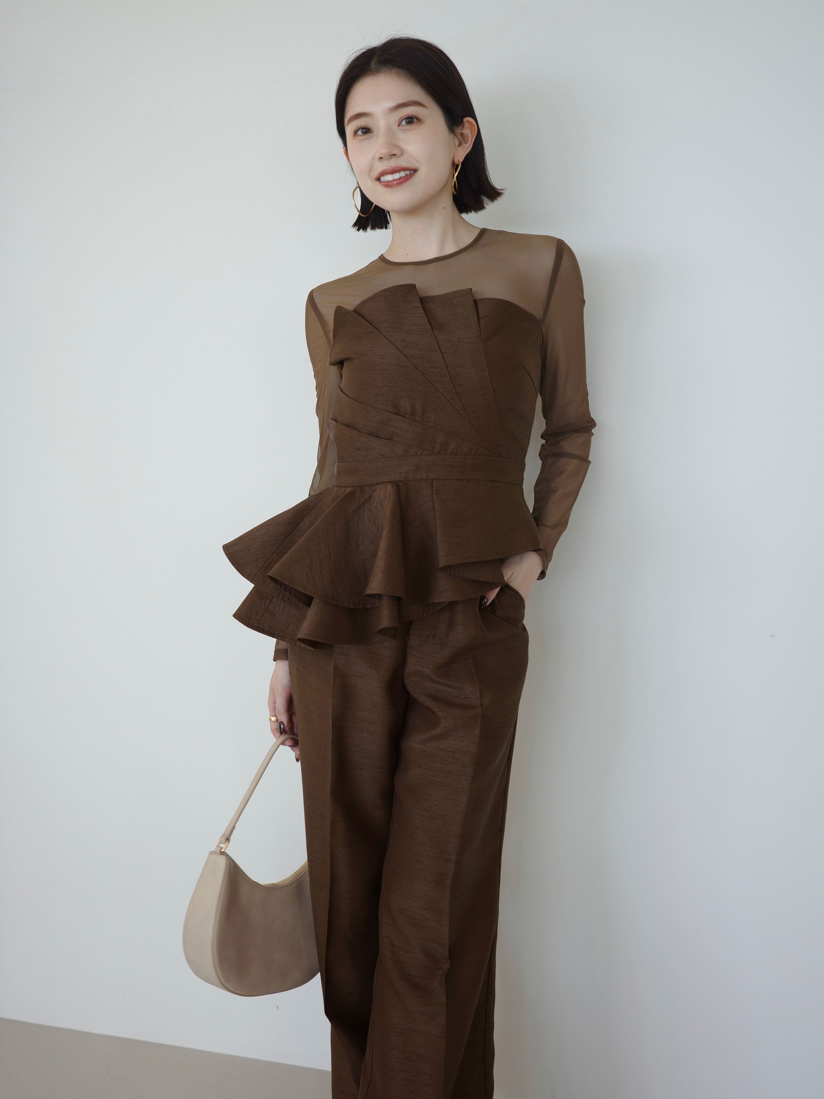 【occasion】フォールドビスチェセットアップ