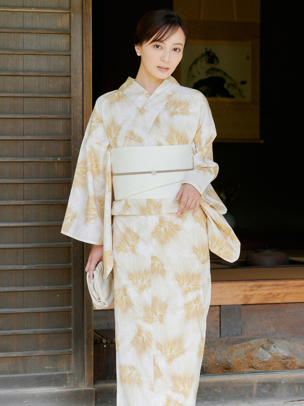 mist bloom yukata set - YELLOW