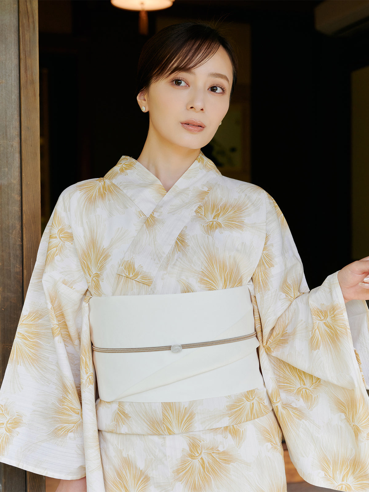 mist bloom yukata set - YELLOW