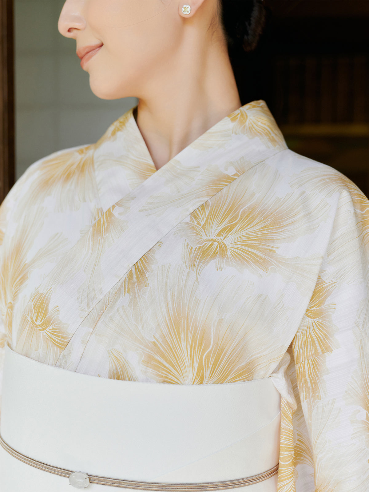 mist bloom yukata set - YELLOW