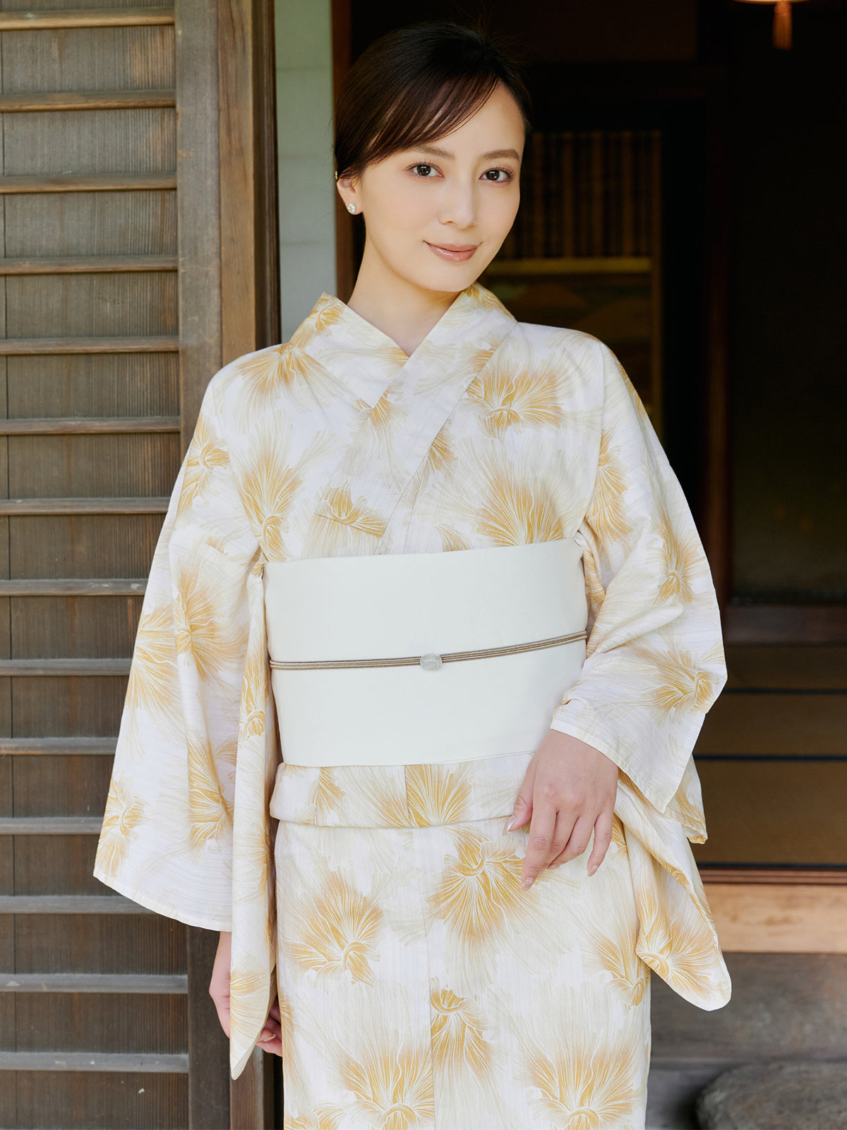 mist bloom yukata set - YELLOW