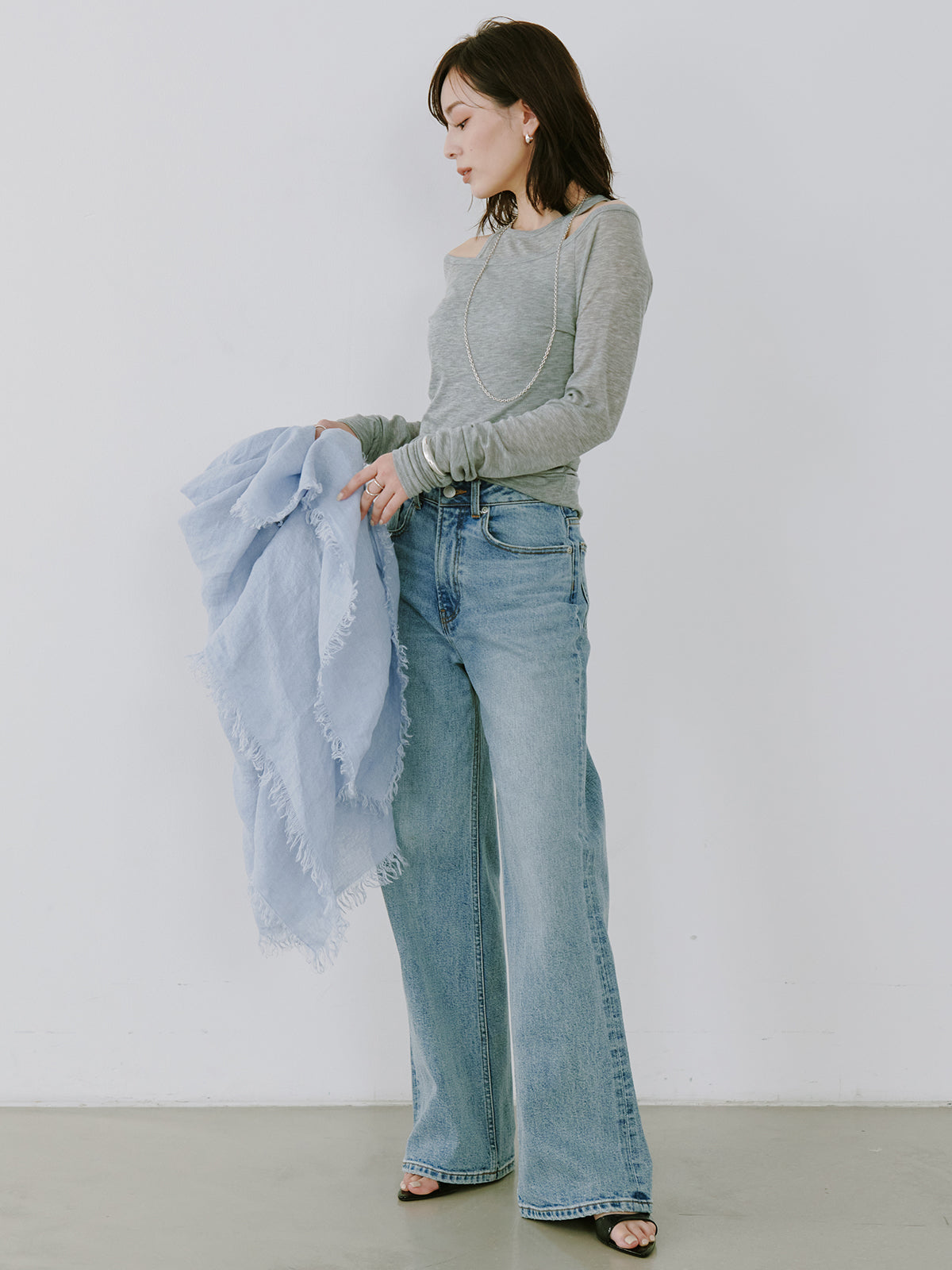 Wide leg denim