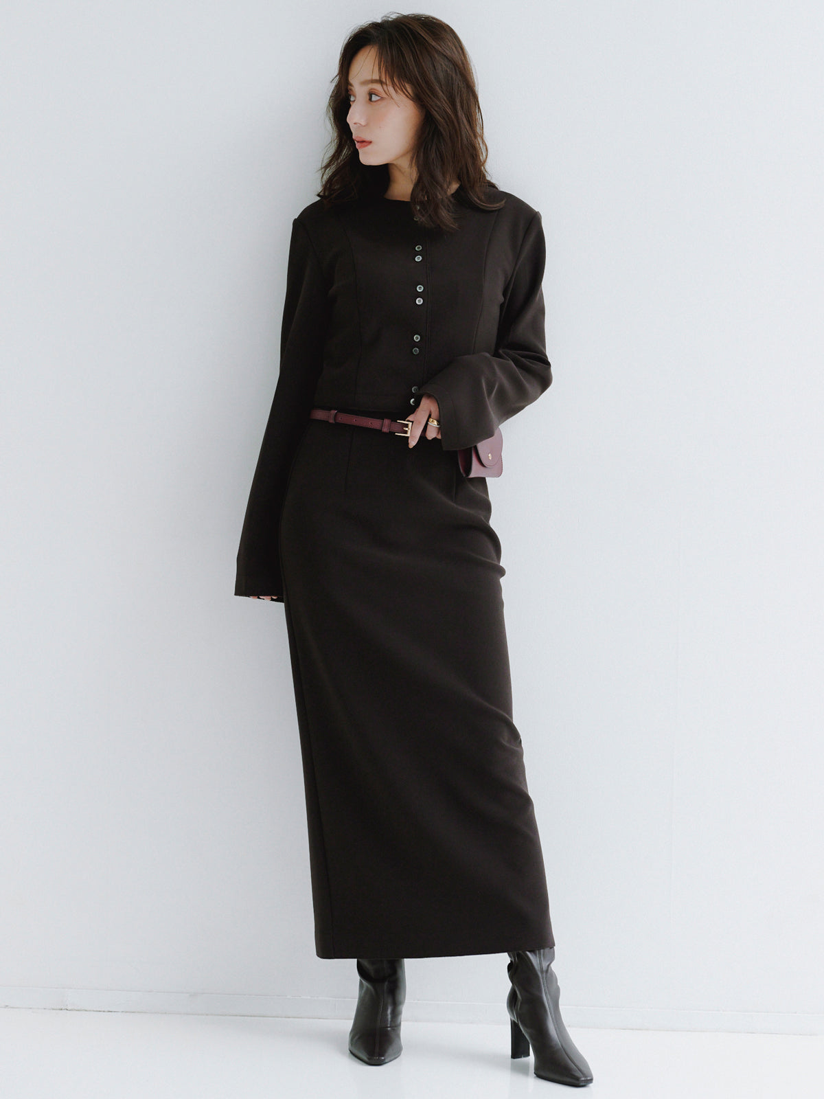 カットジョーゼットショートカーディガン カットジョーゼットショートカーディガン