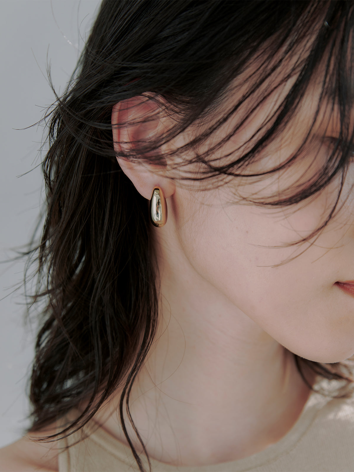 金屬水滴耳環