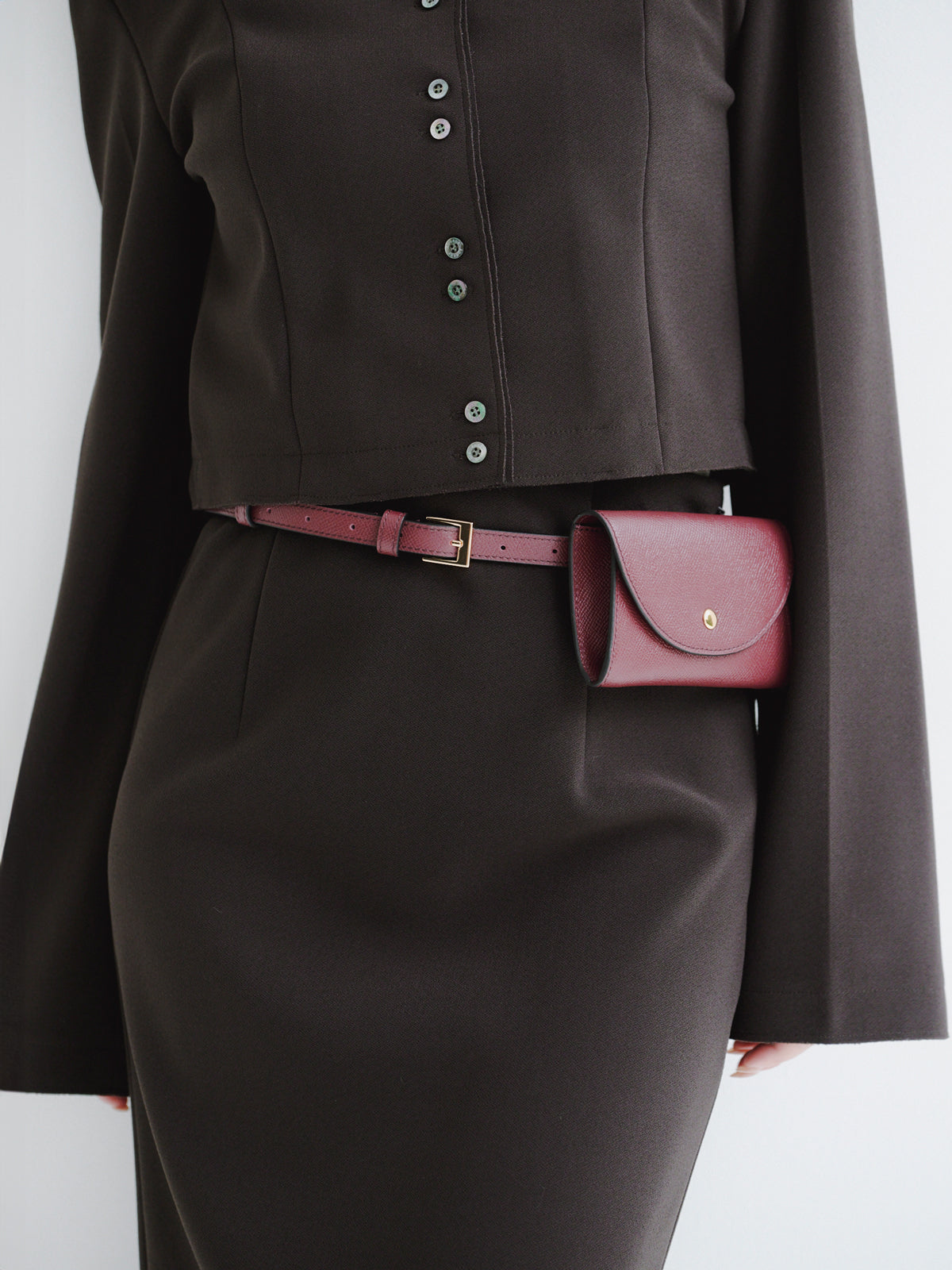 カットジョーゼットショートカーディガン