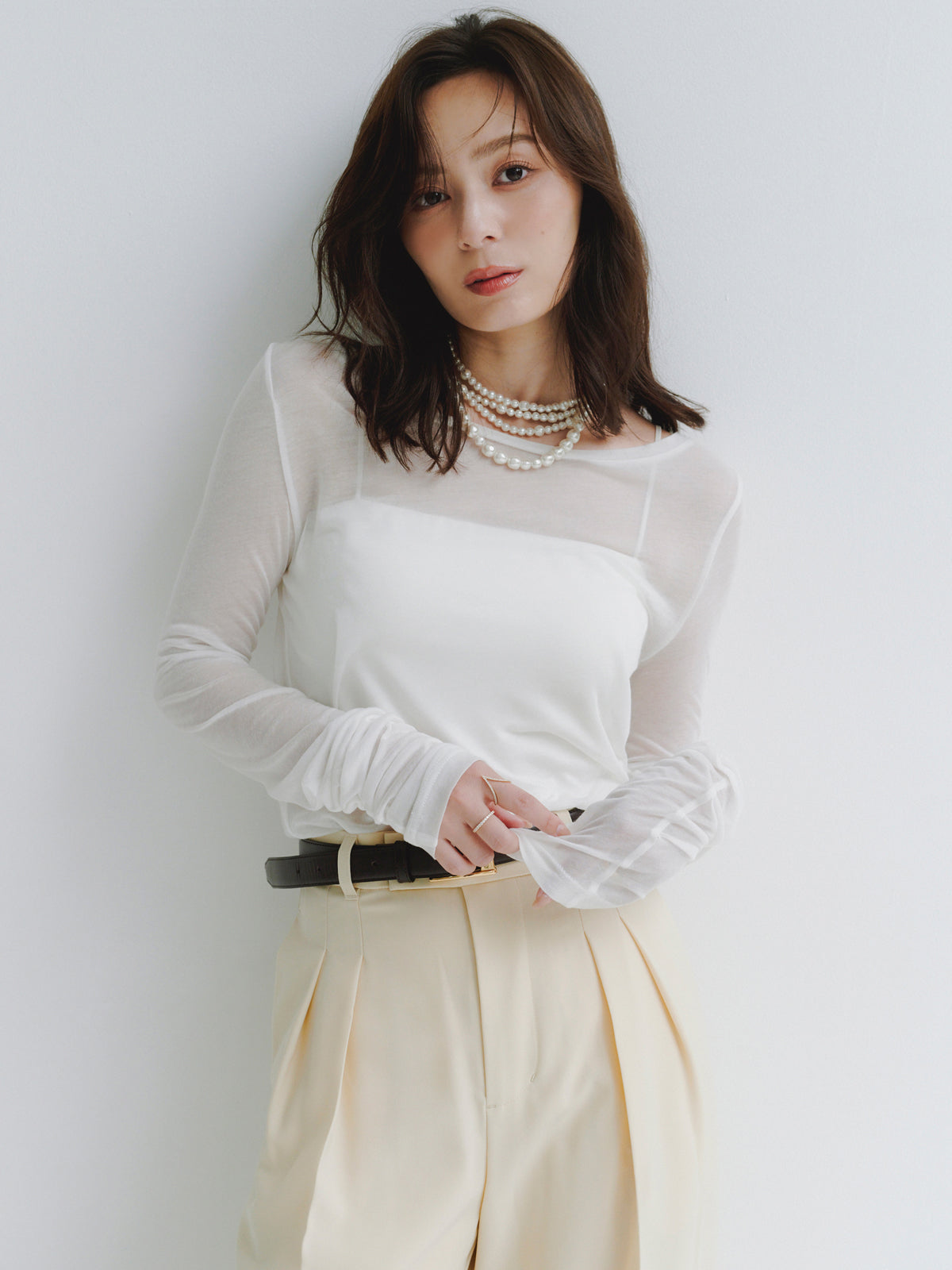 ミッドウェイトツータックワイドパンツ