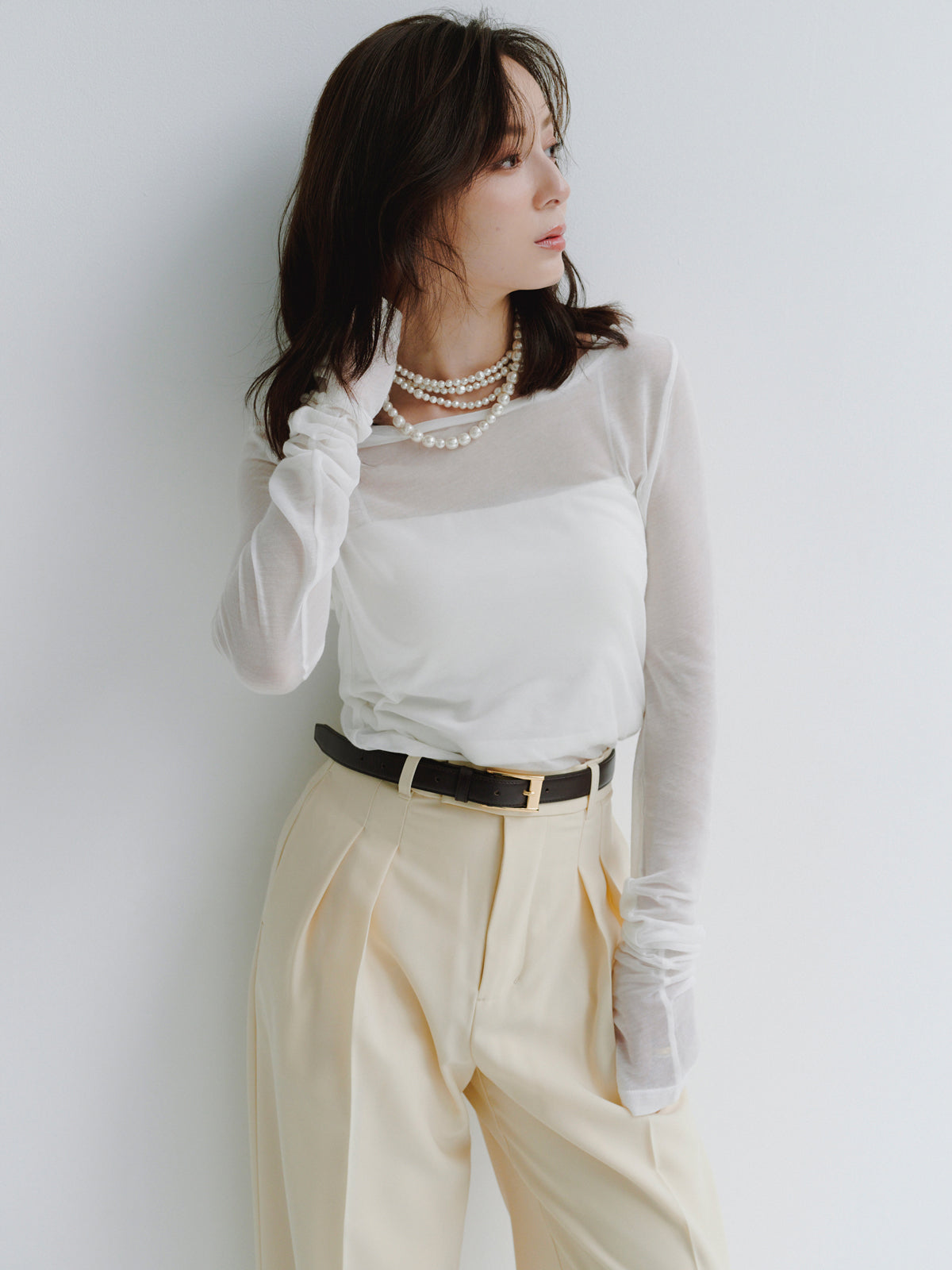 ミッドウェイトツータックワイドパンツ