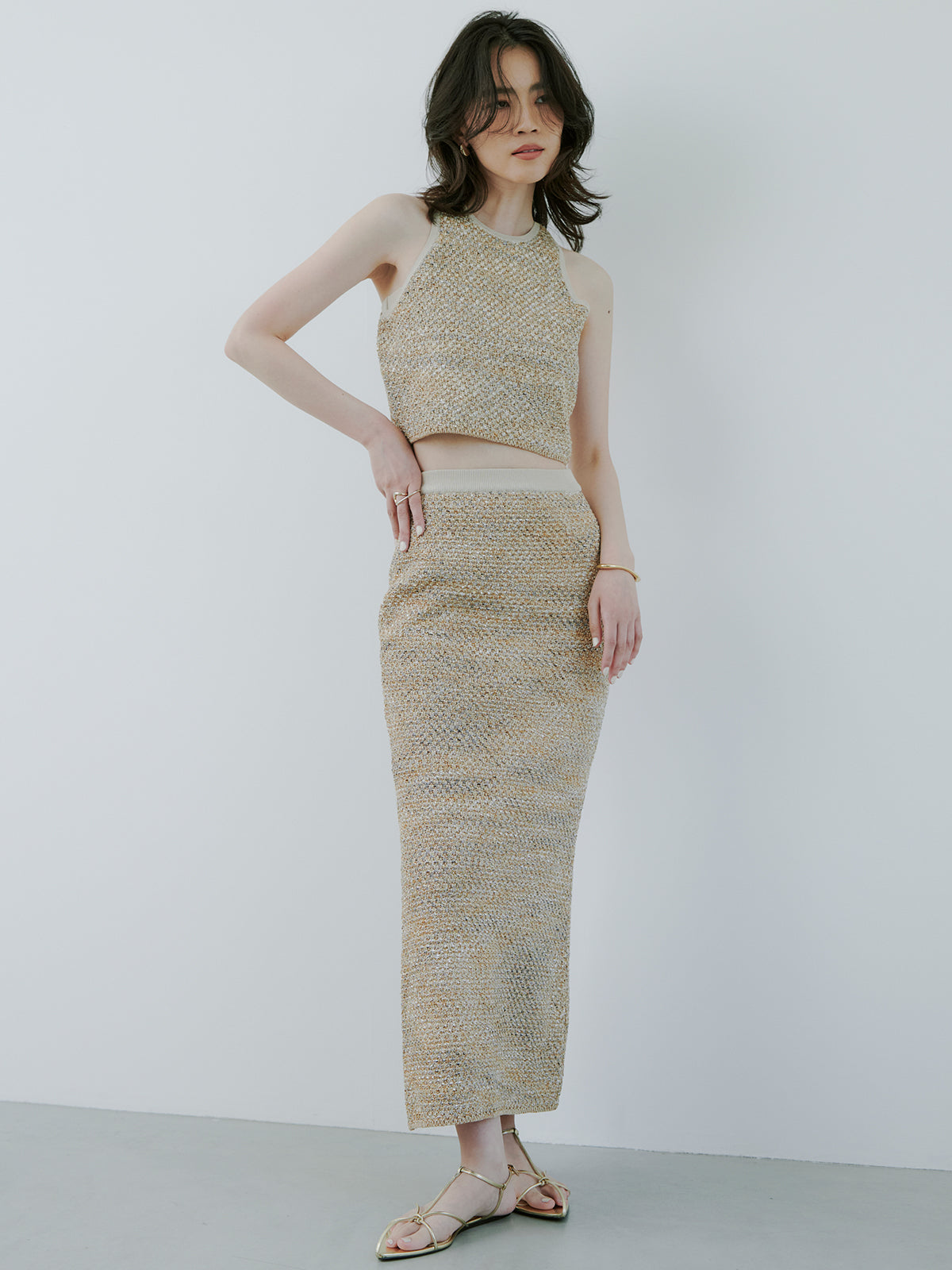 ニットツイードタイトスカート