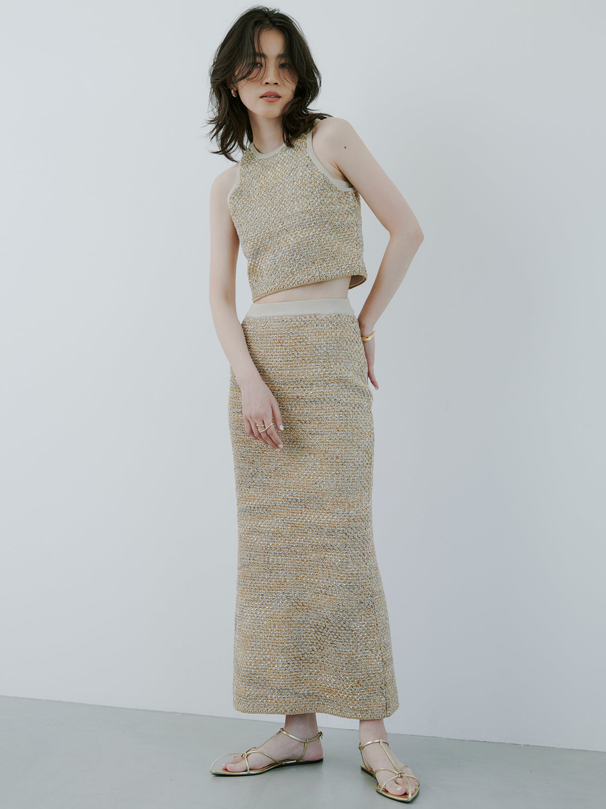 ニットツイードタイトスカート