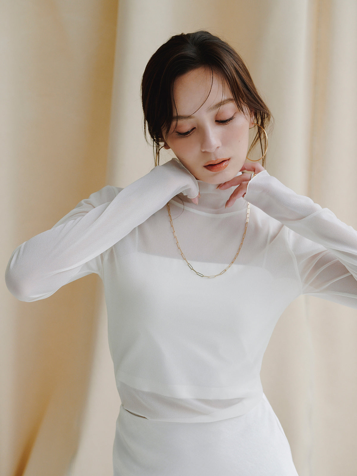 シアーロングスリーブT シャツ