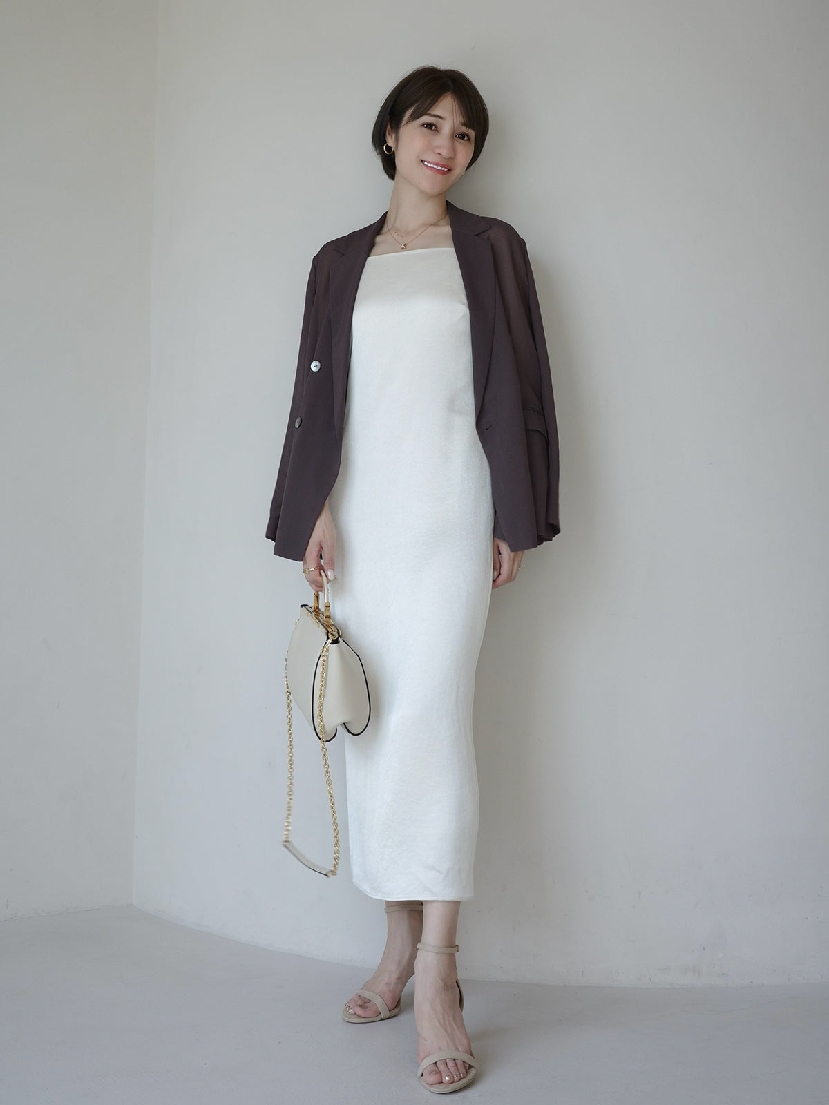 Cup-In Satin Cami Dress