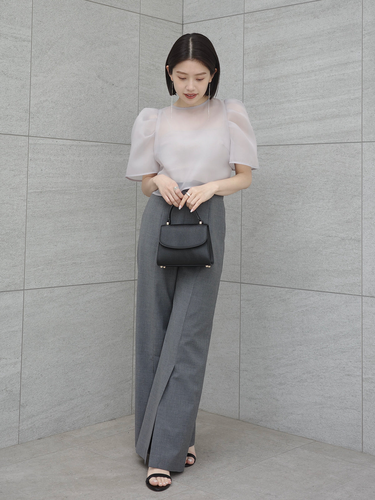 センタースリットワイドパンツ