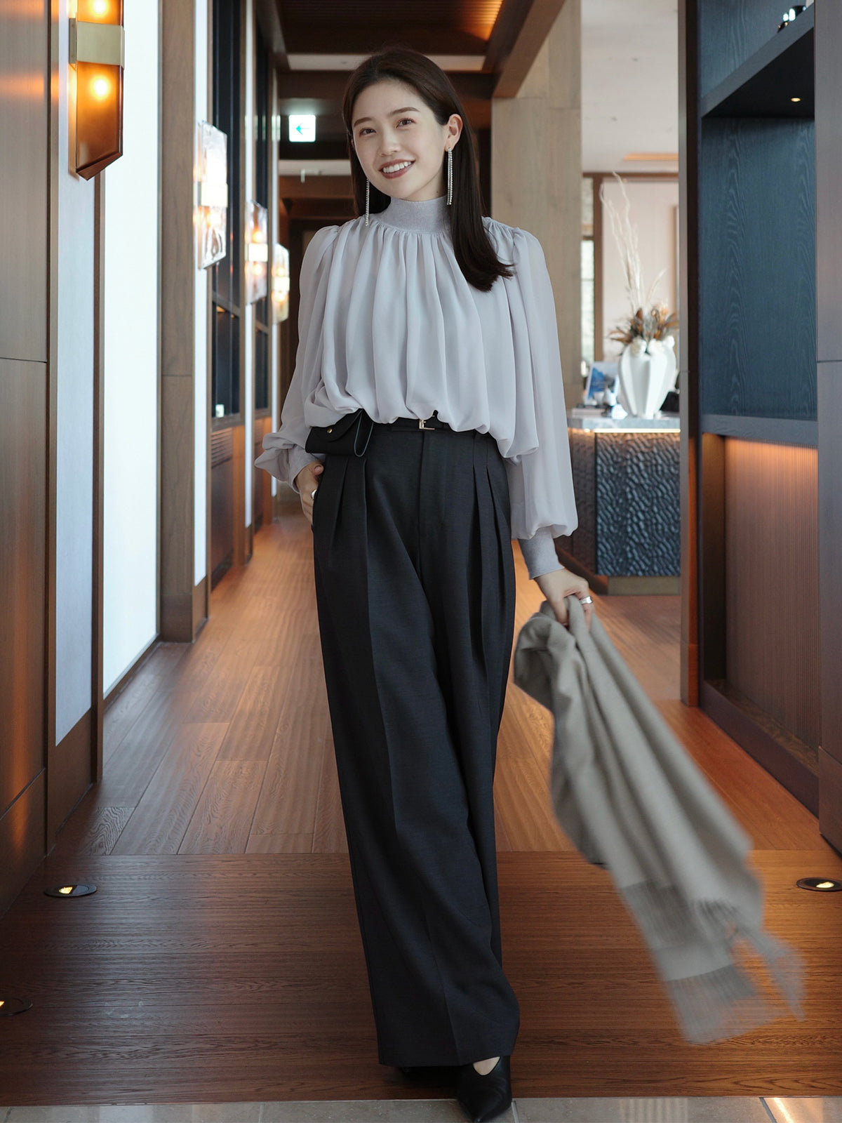 ジョーゼットフレアブラウス