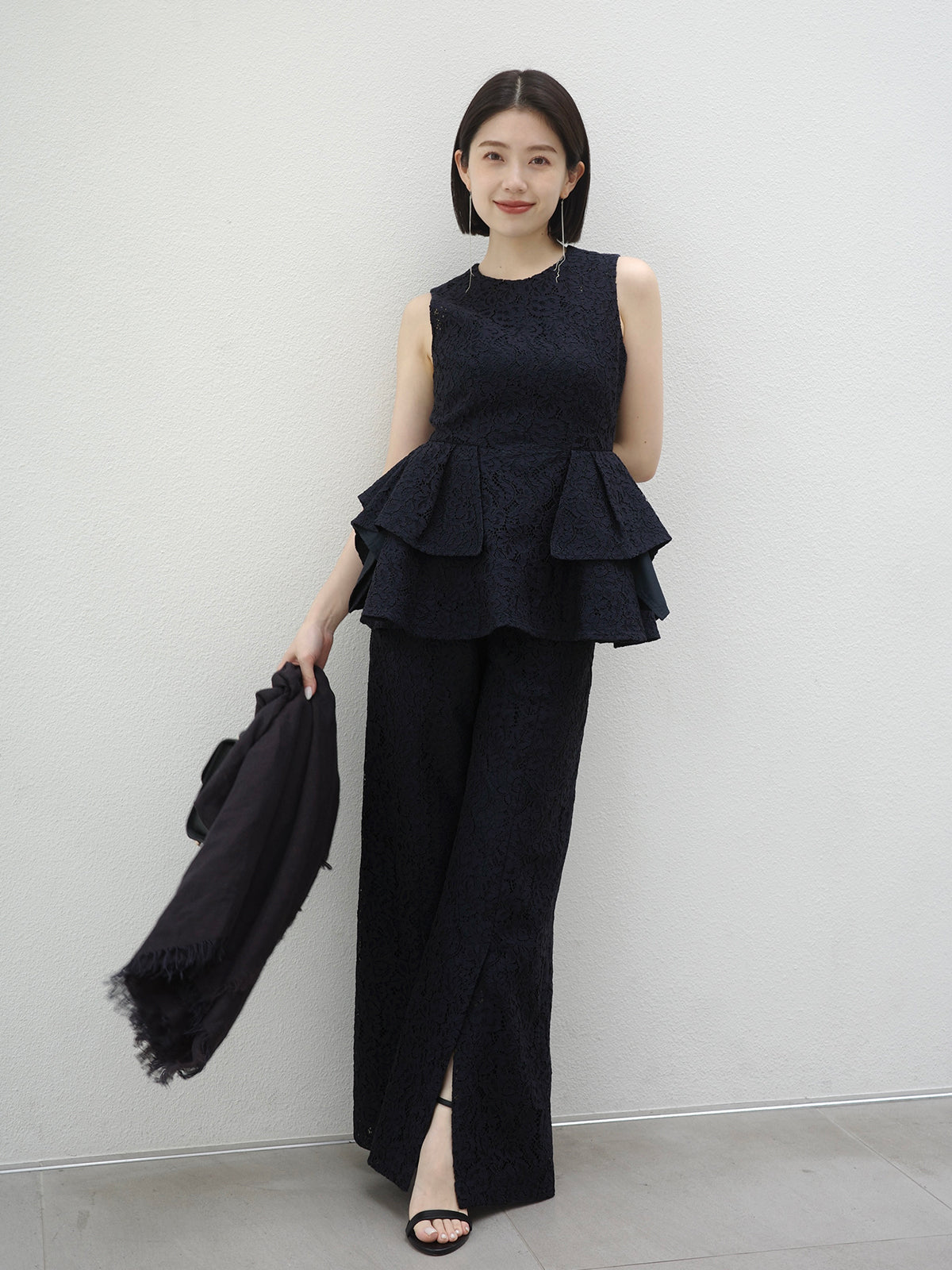 anuans センタースリットワイドパンツ センタースリットワイドパンツ