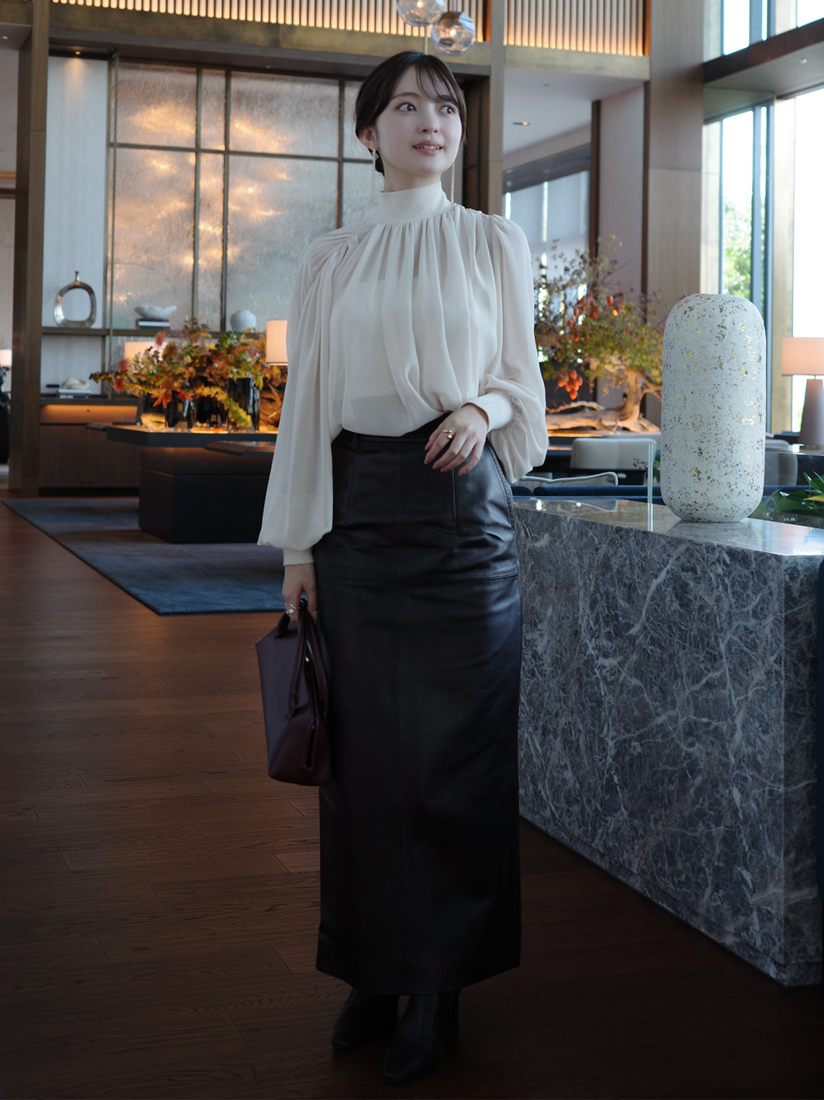 ジョーゼットフレアブラウス