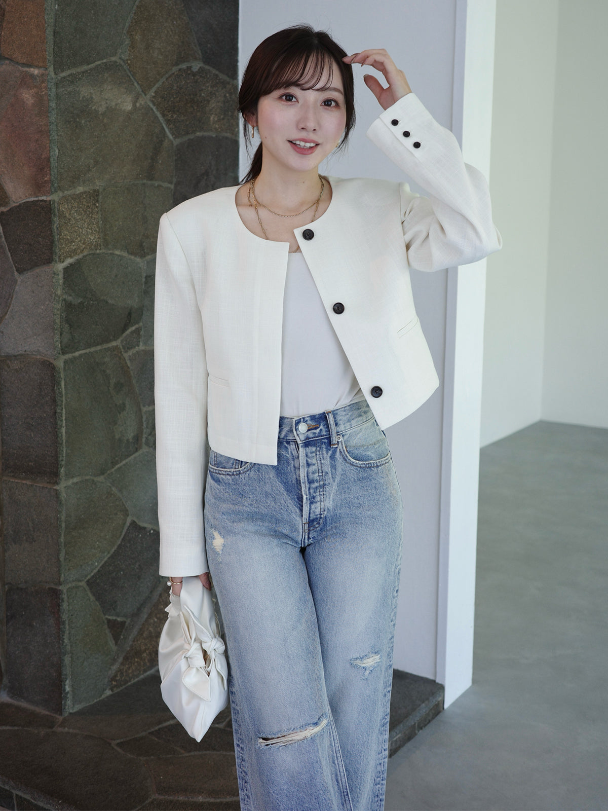 ダメージワイドデニム