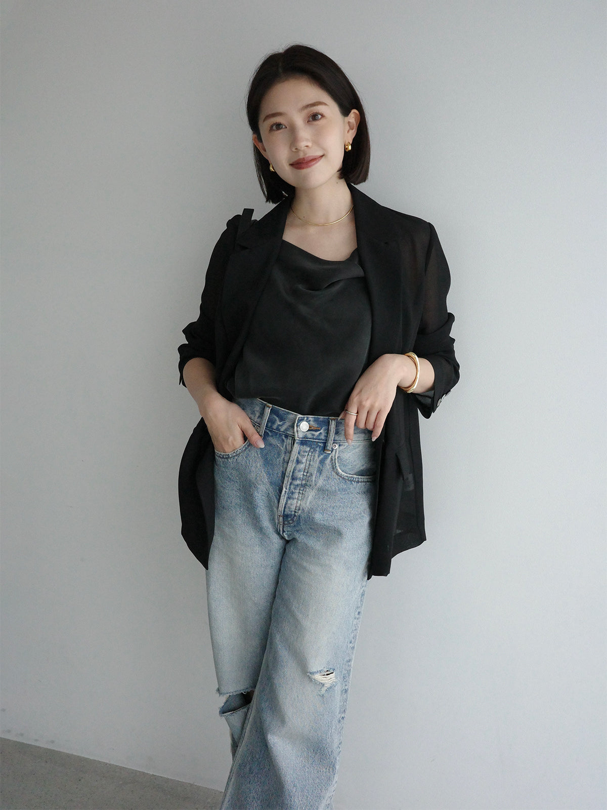 데미지 와이드 데님