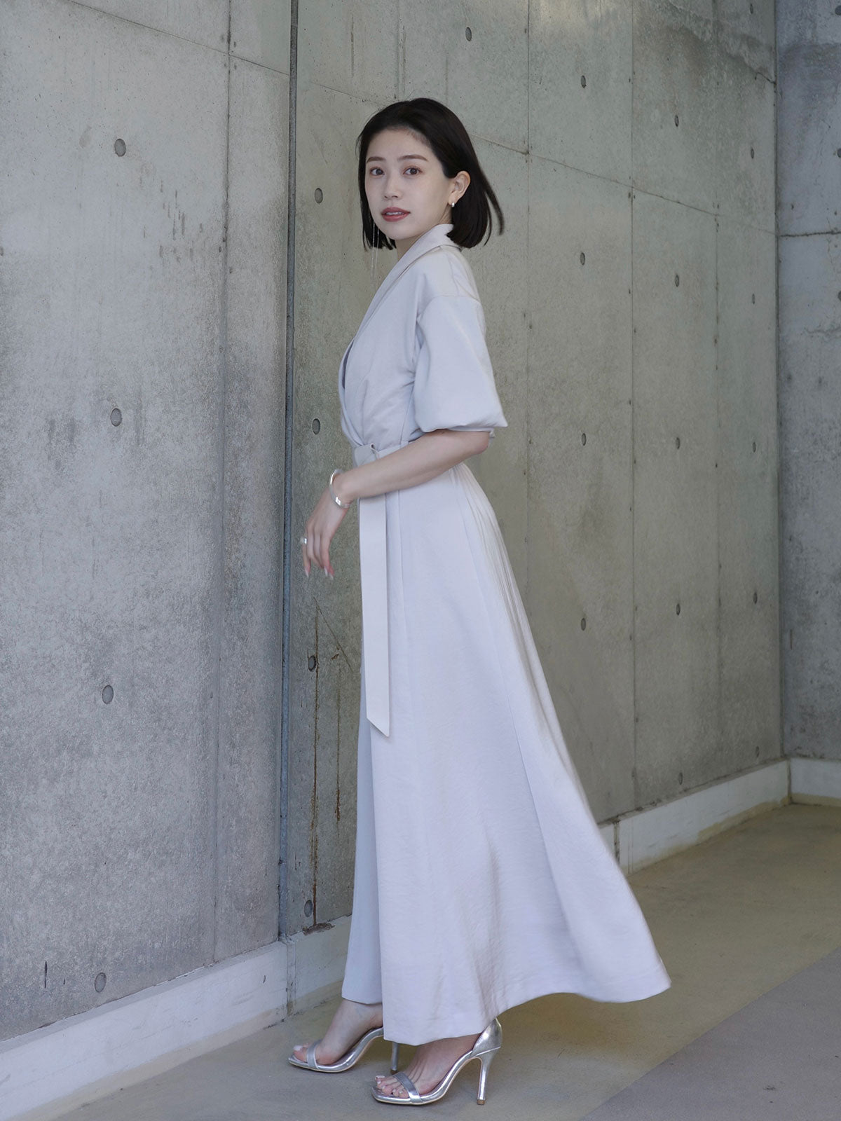 Shawl Collar Narrow Dress