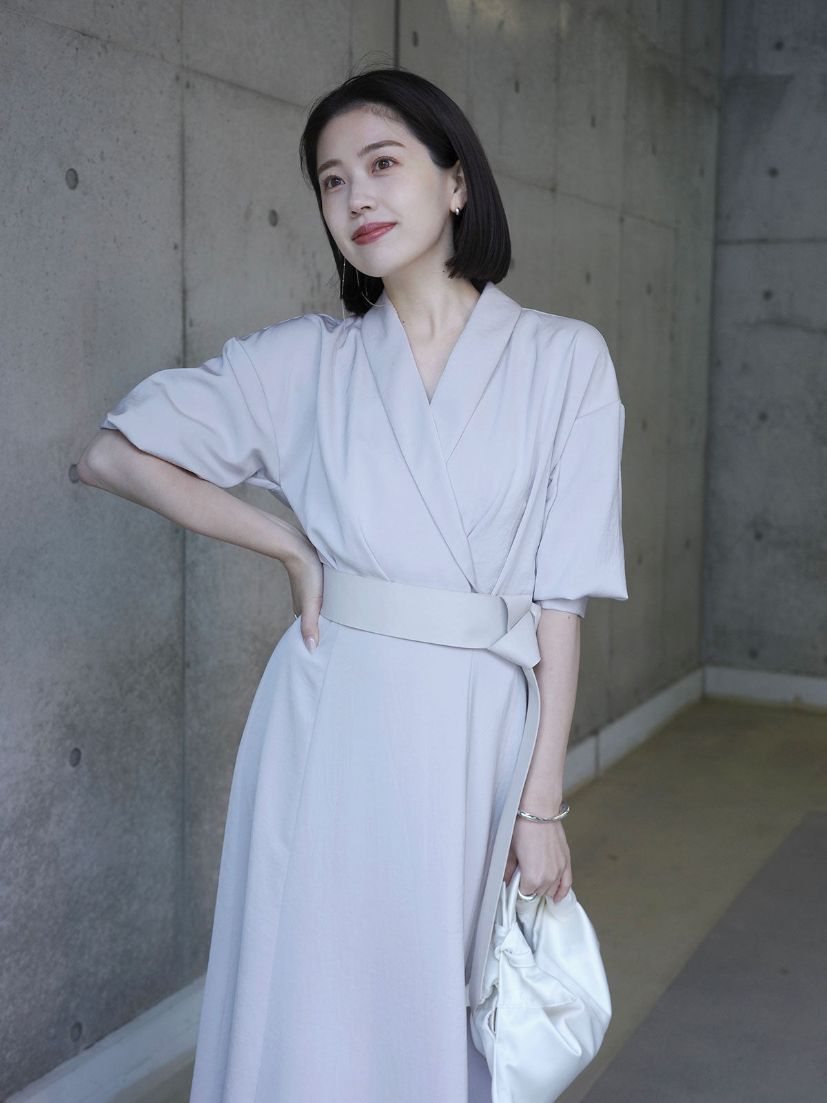 Shawl Collar Narrow Dress