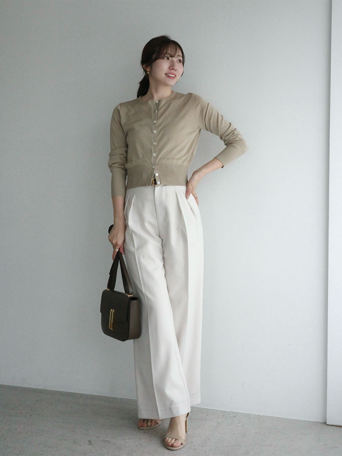 Mercerized Cotton Basic Knit Cardigan