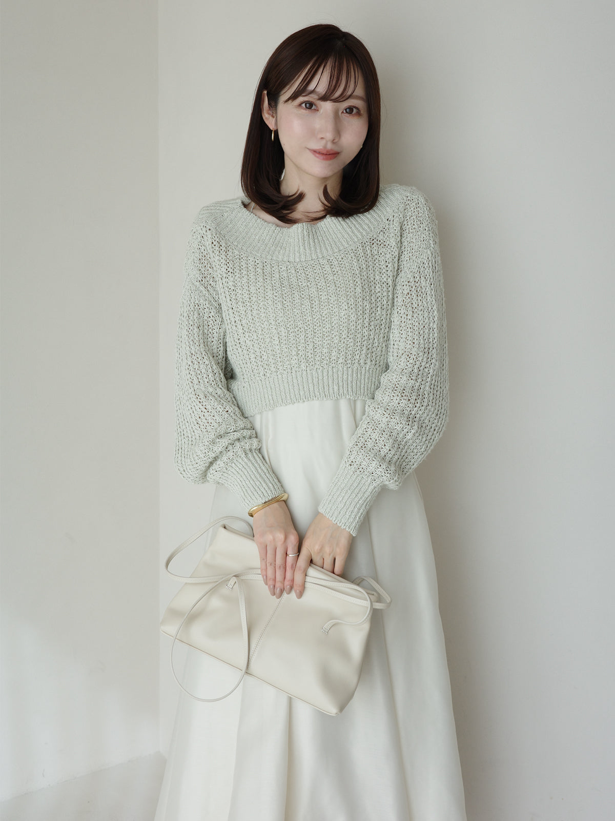 ニットレイヤードキャミワンピース