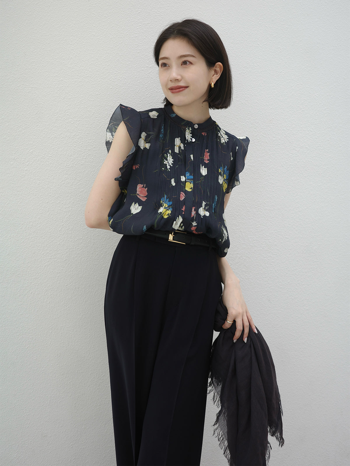 花卉图案印花衬衫