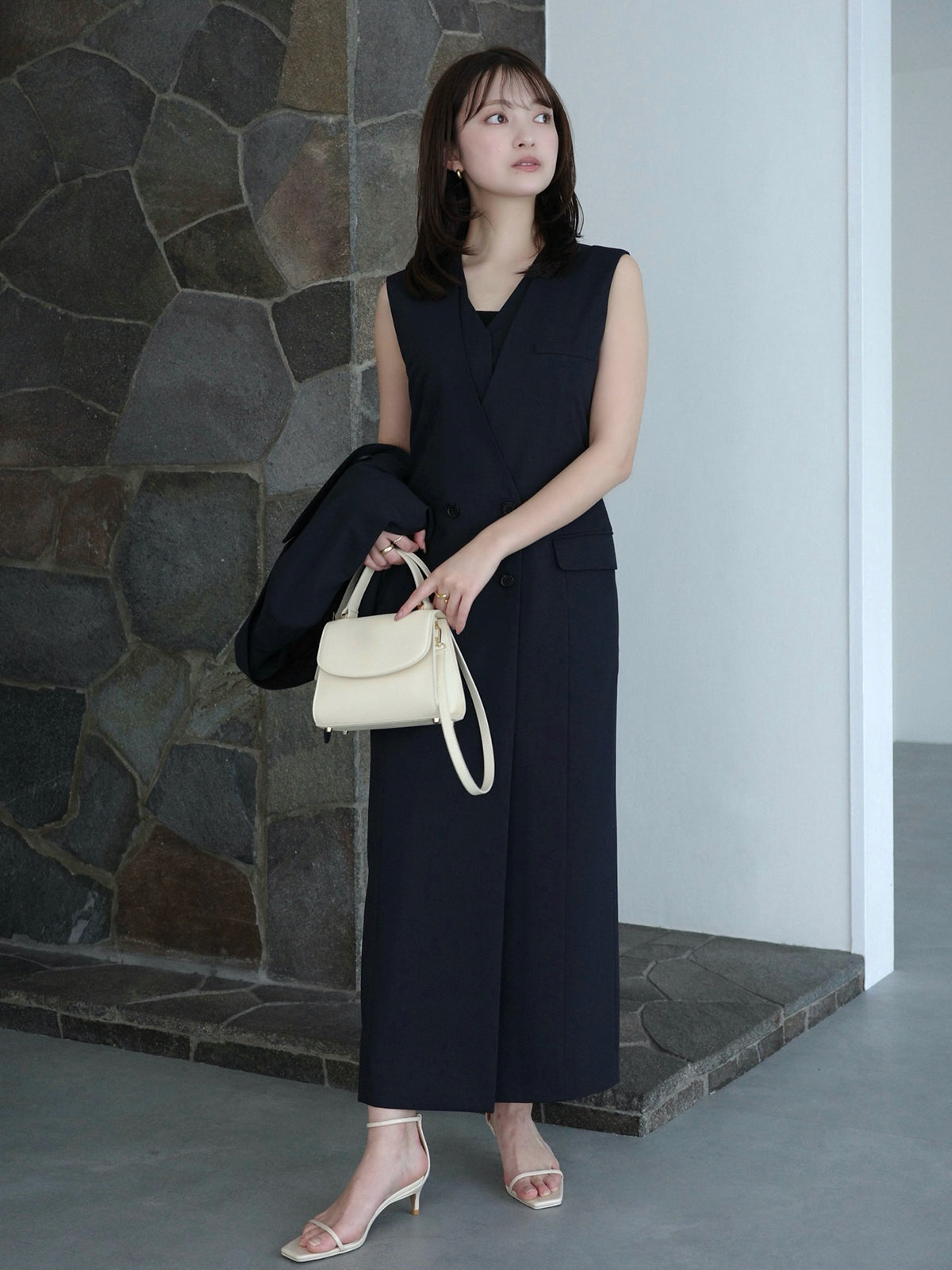 レイヤードジレワンピース