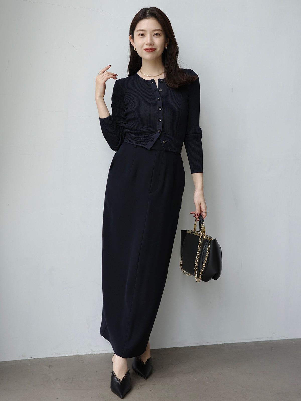 ánuans SS新作 ダブルサテンナロースカート ダブルサテンナロースカート