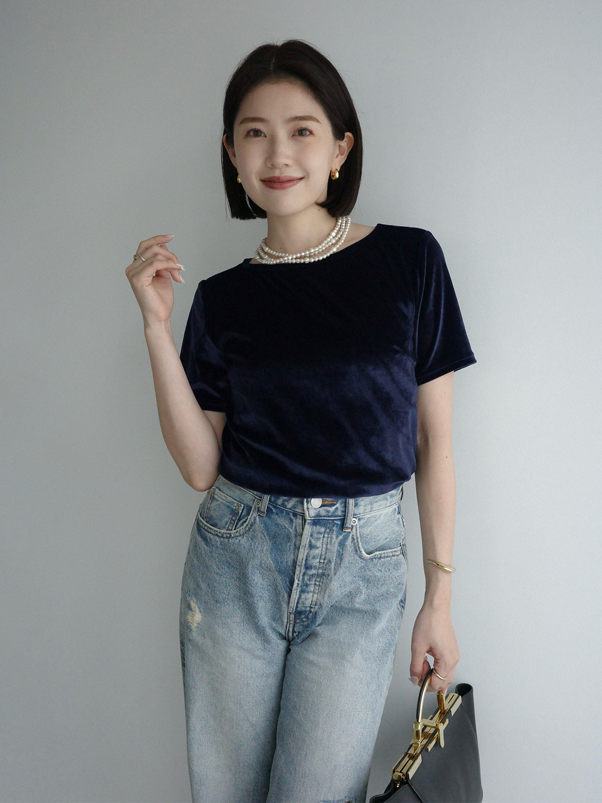 Triacetate Velour Cut T-Shirt