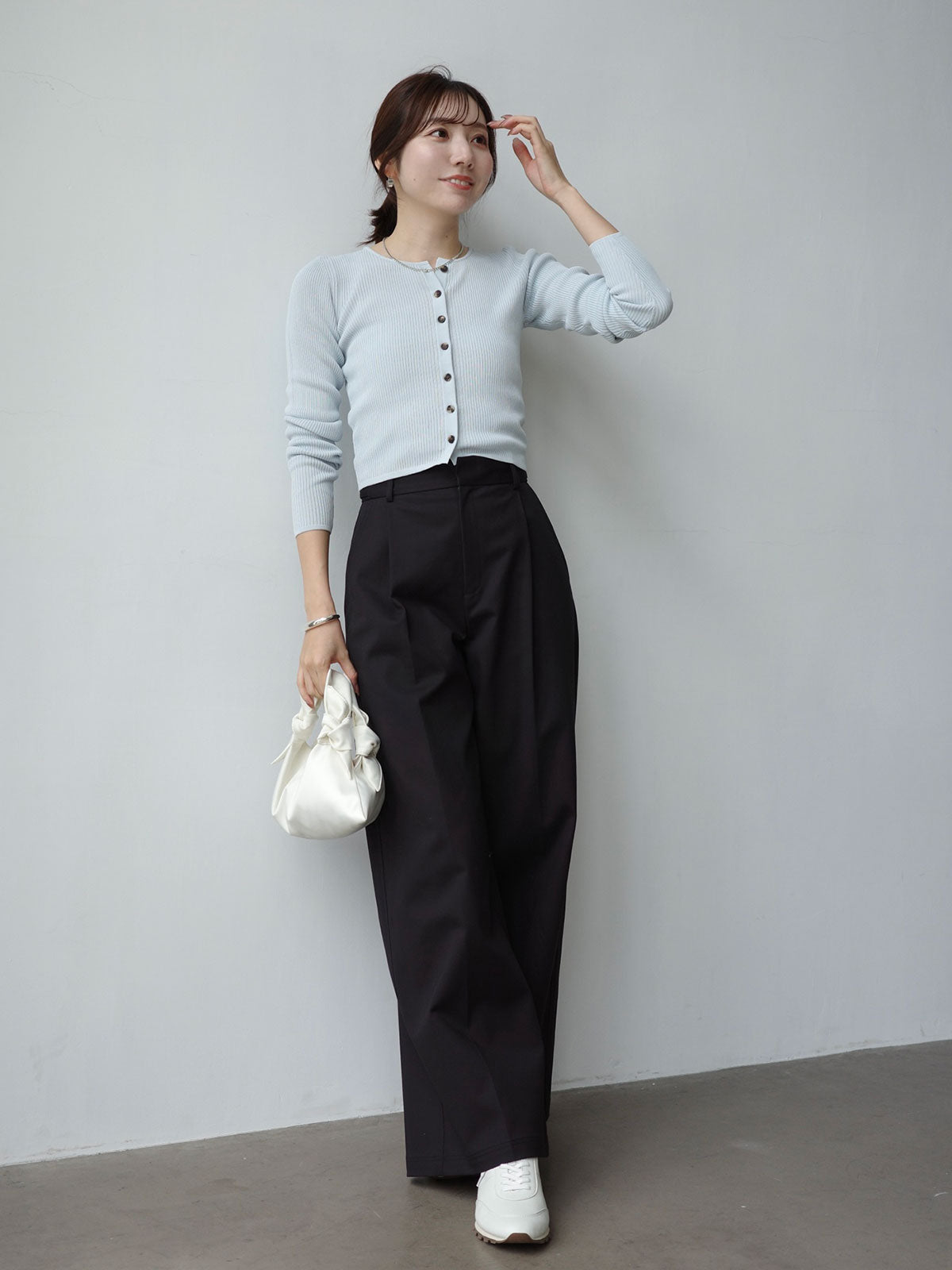 リュクスビスコースリブニットカーディガン