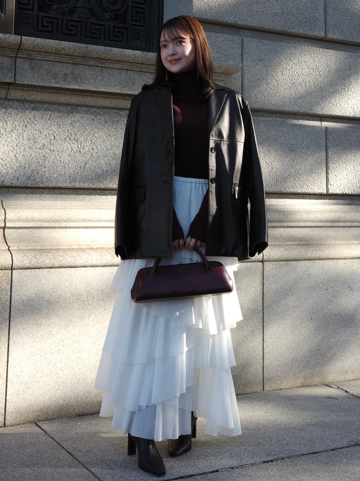 コットンクレープティアードスカート