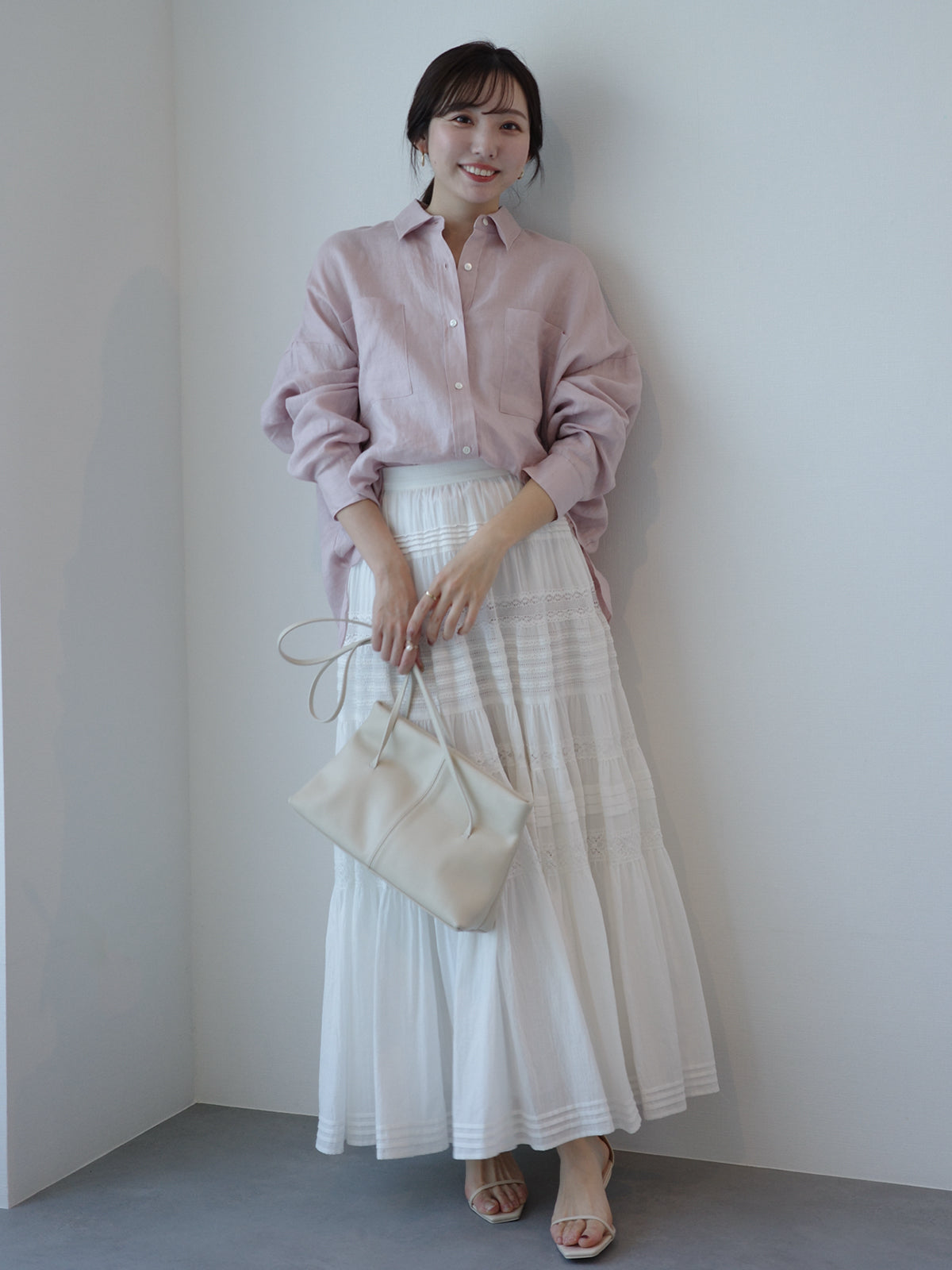 レースパネルティアードスカート