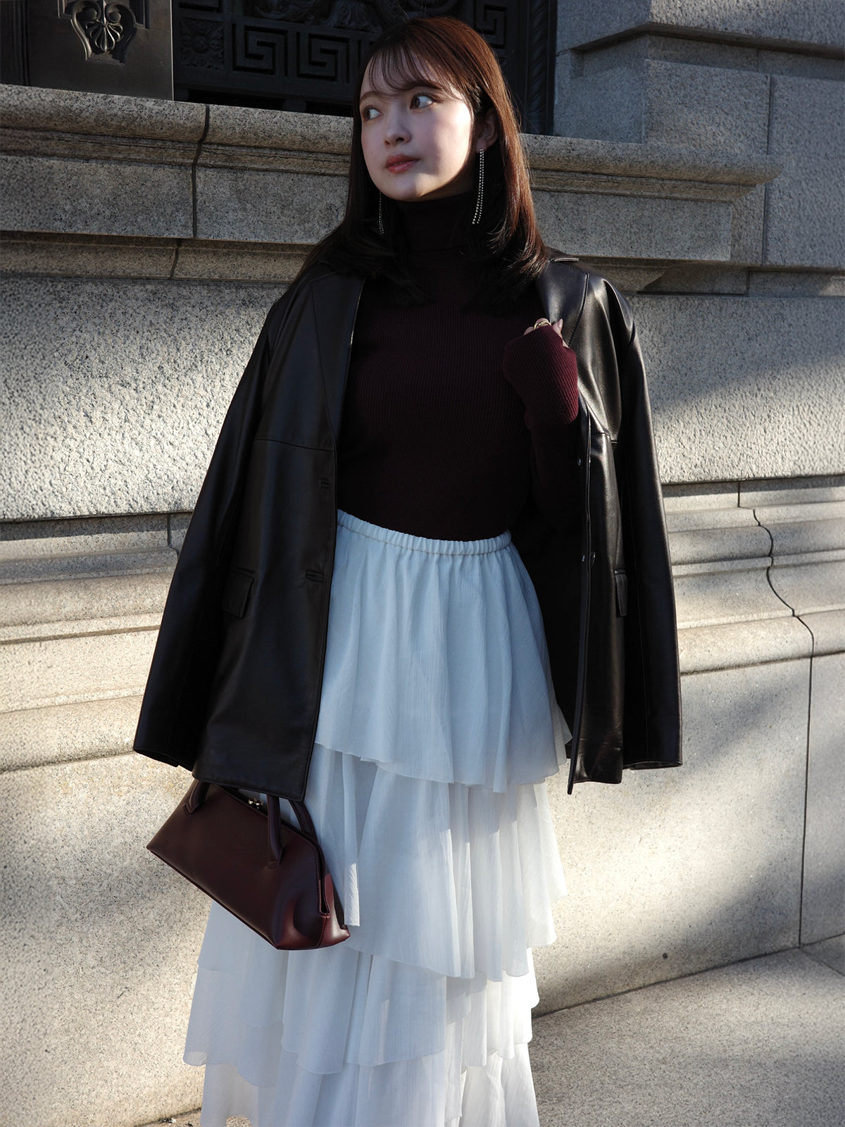 コットンクレープティアードスカート