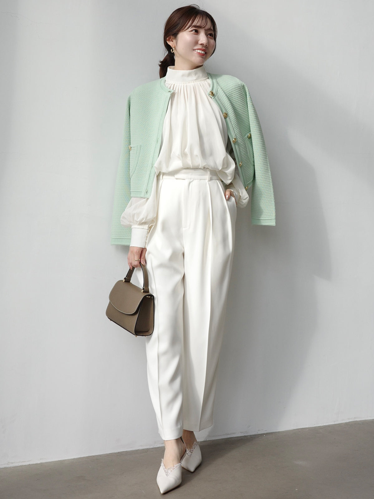 キュプラコットンボリュームブラウス