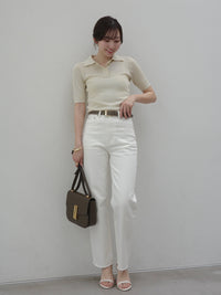 テンセルポロニットトップス