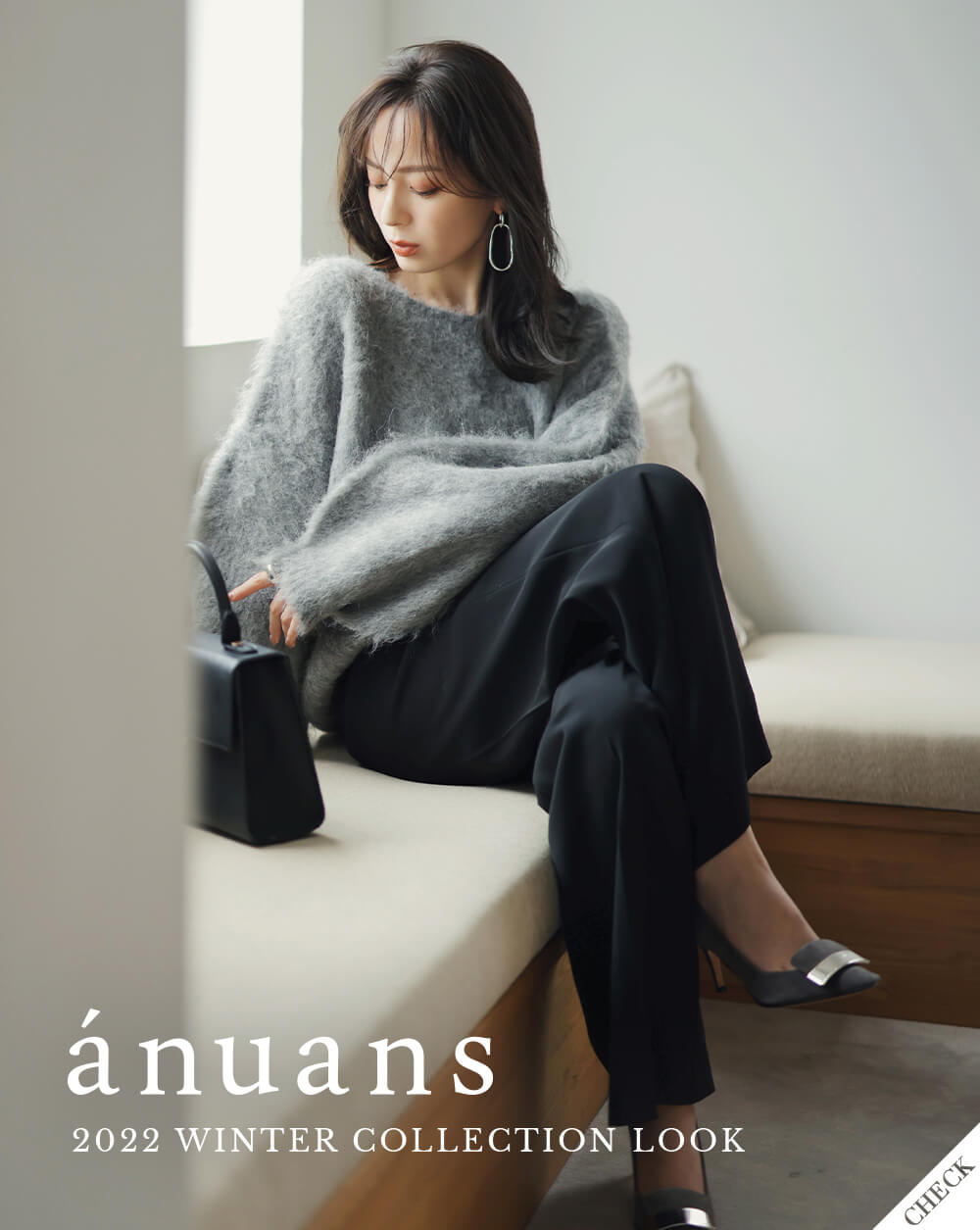 モール 美品☆ANUANS ツイストフリルVネックブラウス - トップス